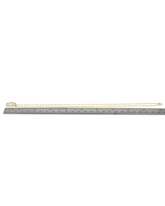Diamond Open Circle Necklace in Yellow Gold - Image 3