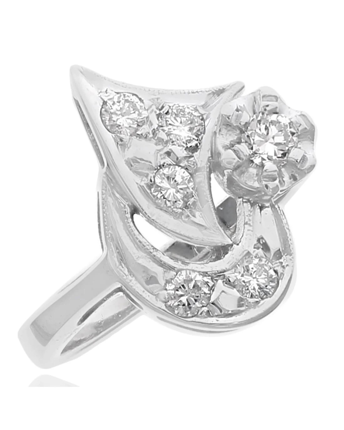 Diamond Open Cut Fashion Ring in White Gold