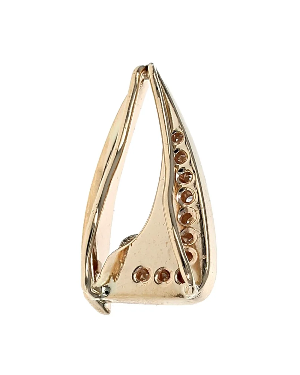 Diamond Open Cut Triangle Pendant in Yellow Gold - Image 2