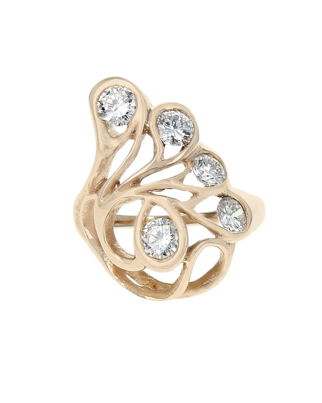 Diamond Open Free Form Ring in Gold - Image 2