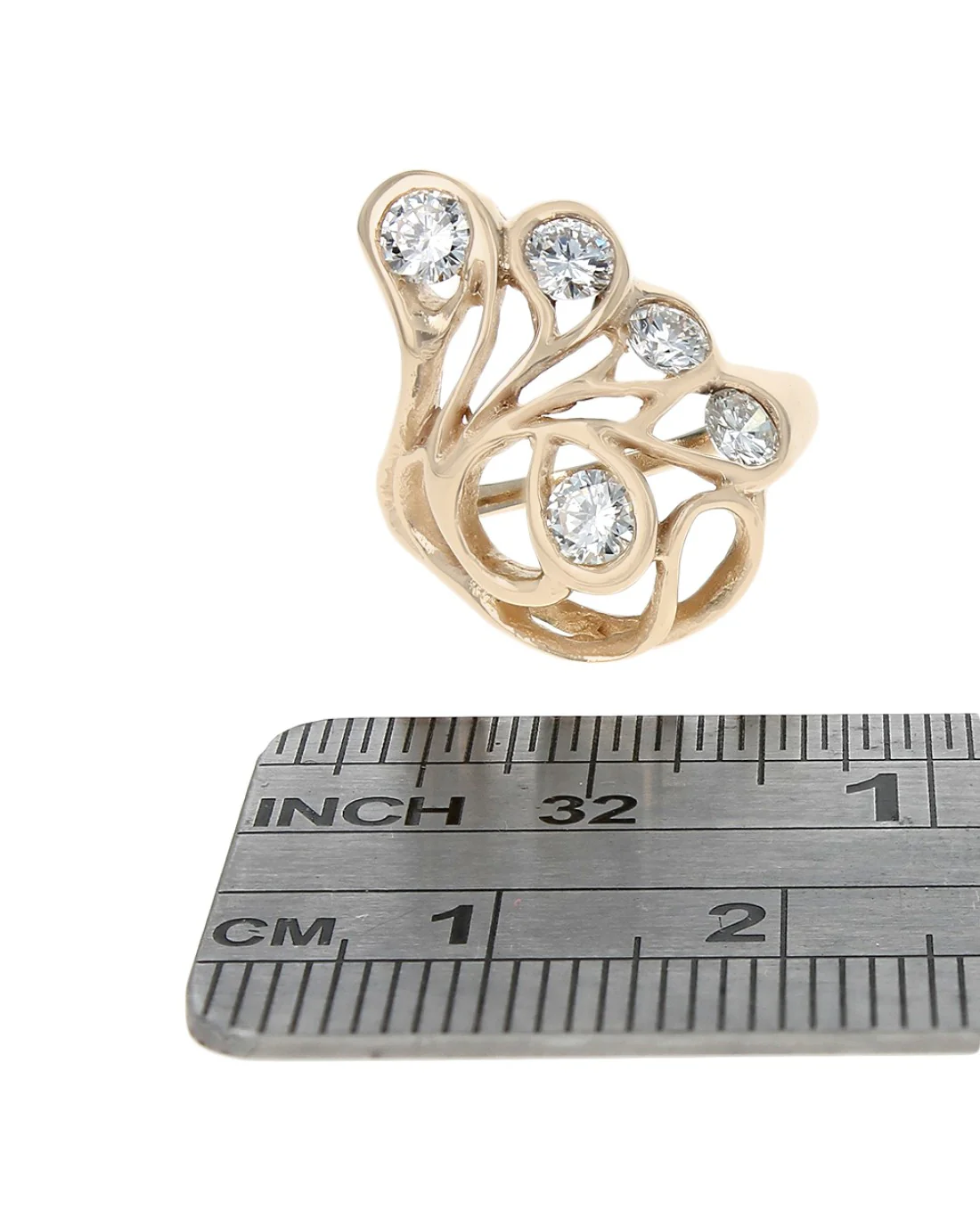 Diamond Open Free Form Ring in Gold - Image 3