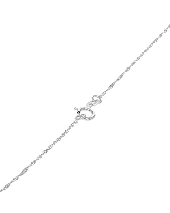 Diamond Open Heart Drop on Singapore Chain - Image 2