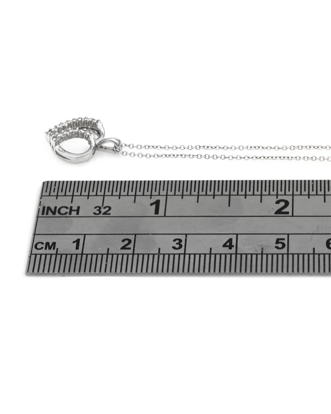 Diamond Open Heart Necklace in White Gold - Image 3