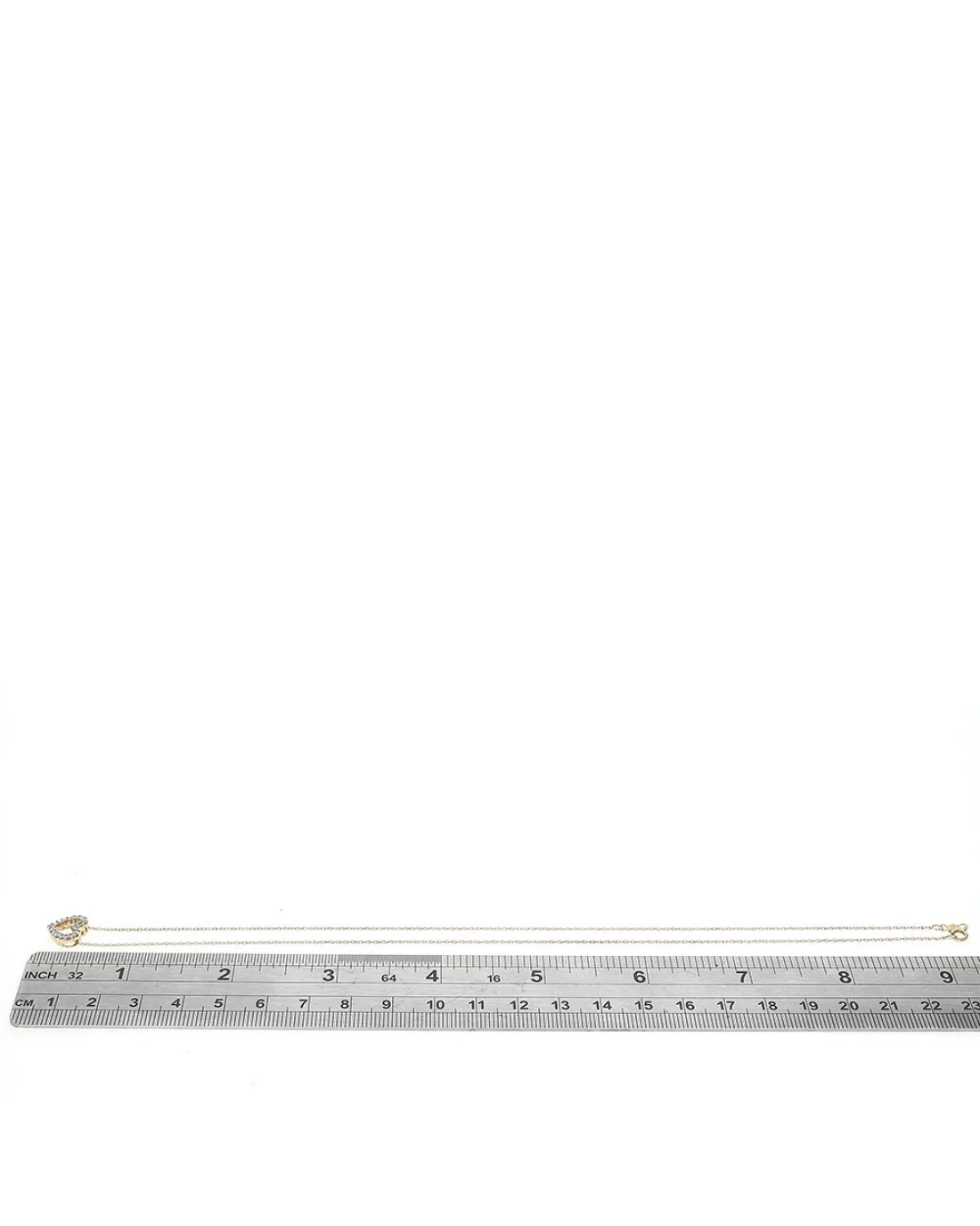Diamond Open Heart Necklace in Yellow Gold - Image 3