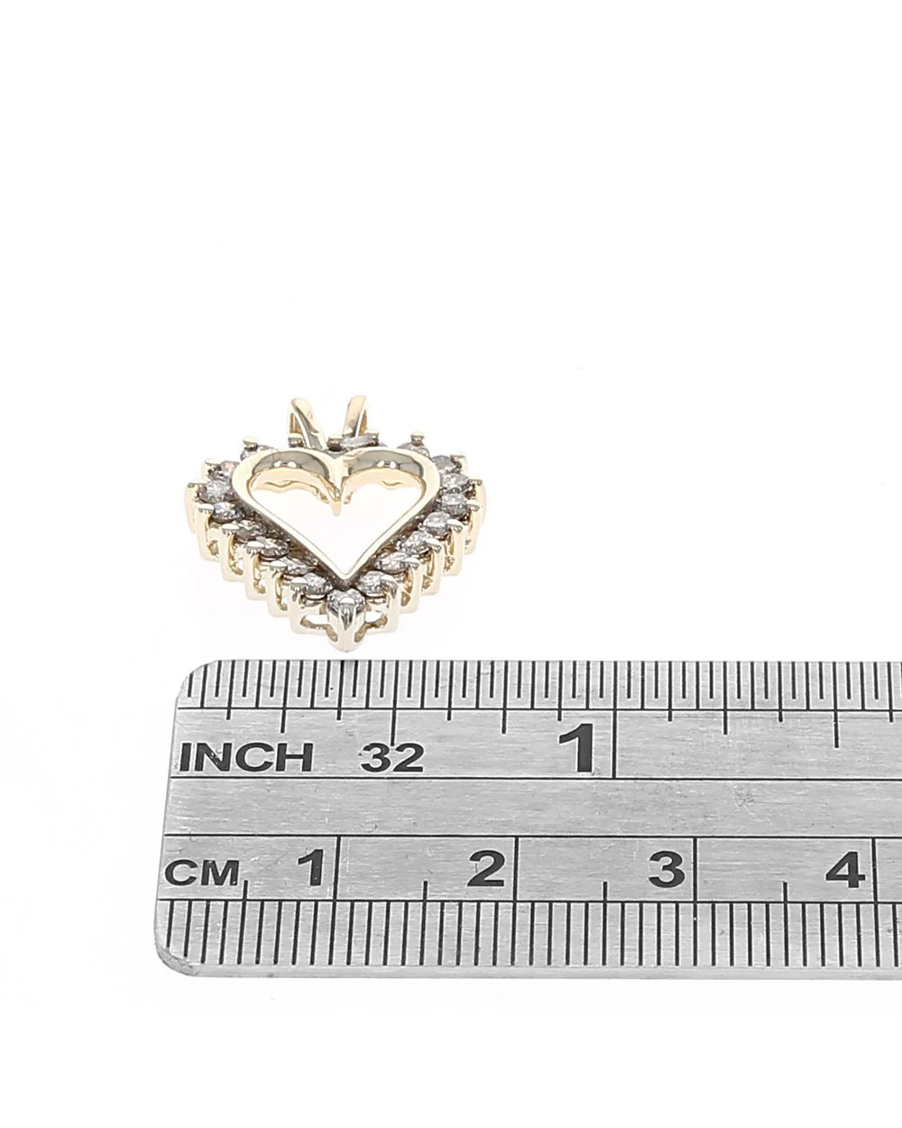 Diamond Open Heart Pendant in Yellow Gold - Image 3