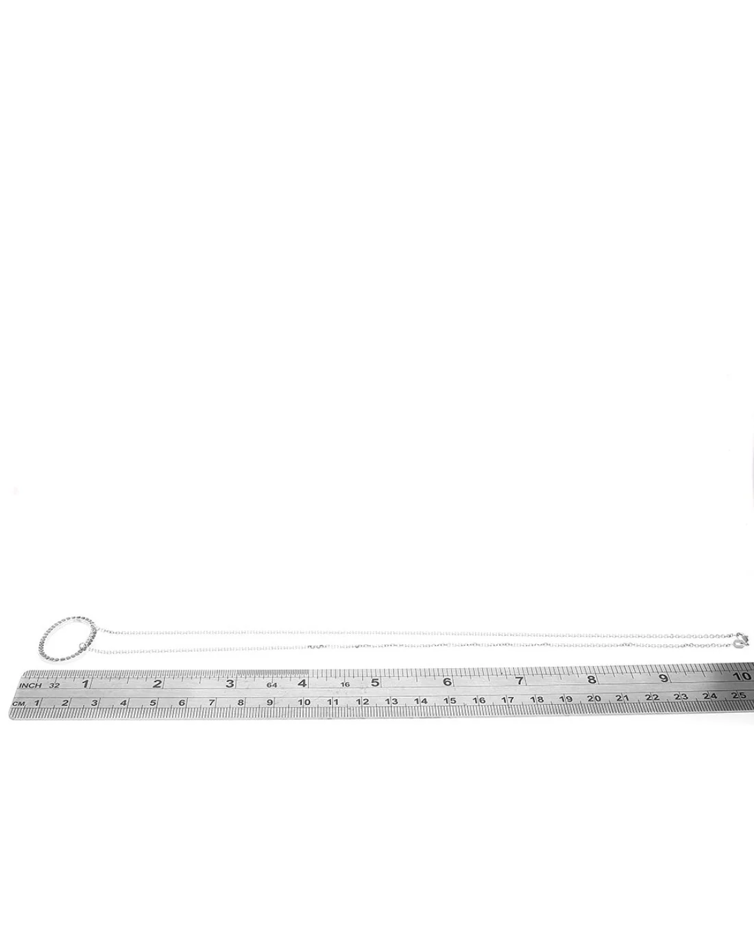 Diamond Open Oval Drop on Cable Chain - Image 3