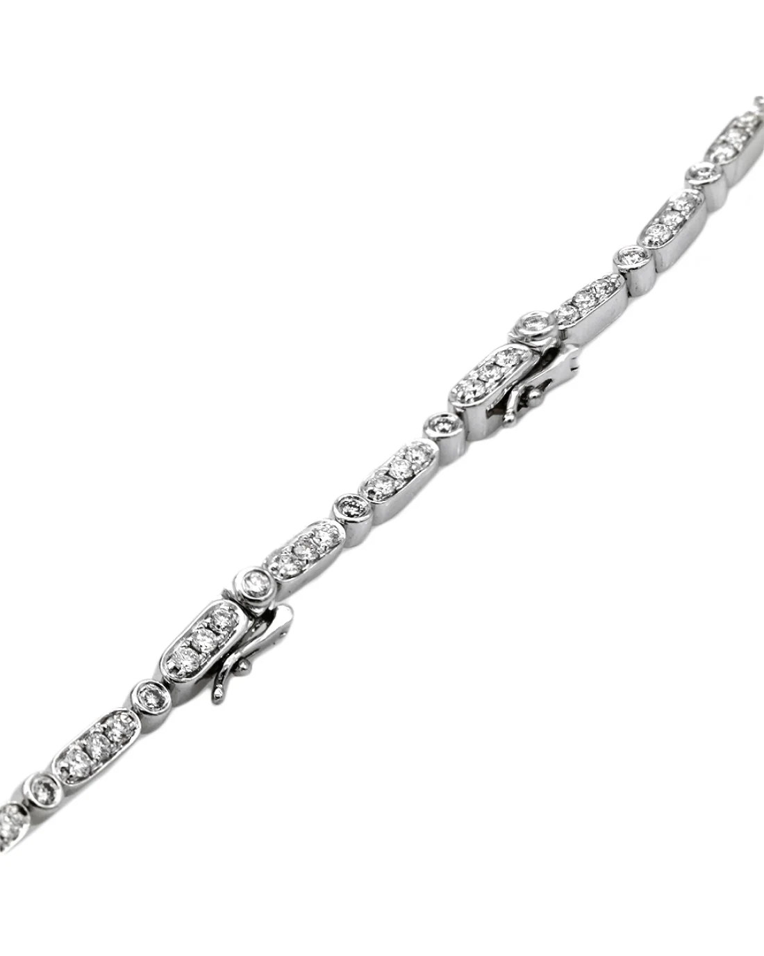 Diamond Oval and Round Link Necklace with Extension - Image 2