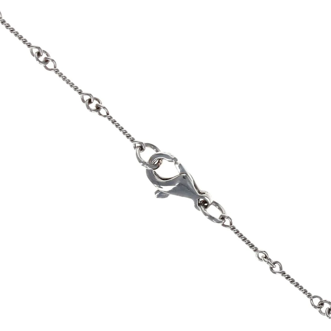 14K White Gold Diamond Past Present Future Drop on Twisted Bar Link Necklace - Image 2
