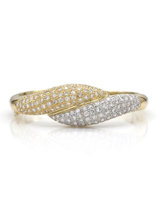 Diamond Pave Bangle Bracelet in Gold - Image 2