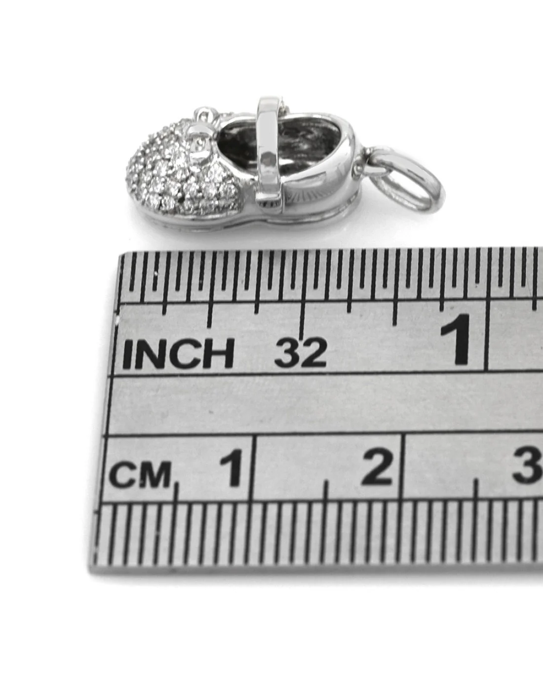 Diamond Pave Bay Shoe Charm in White Gold - Image 3