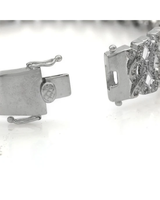 Diamond Pave Crossover Tapered Bangle Bracelet - Image 2