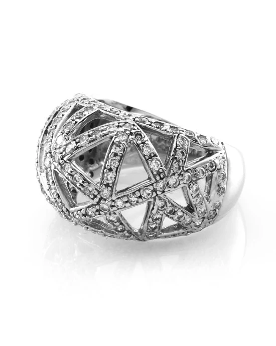 Diamond Pave Cut Out Dome Ring - Image 3