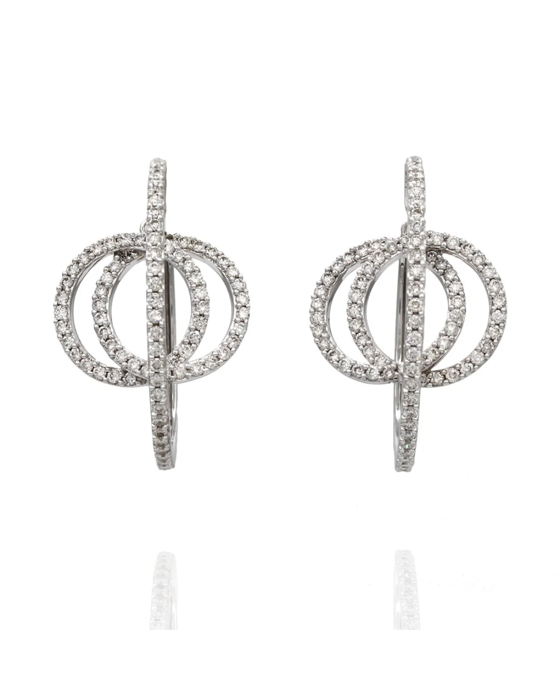 Diamond Pave Hoop Earrings in Gold