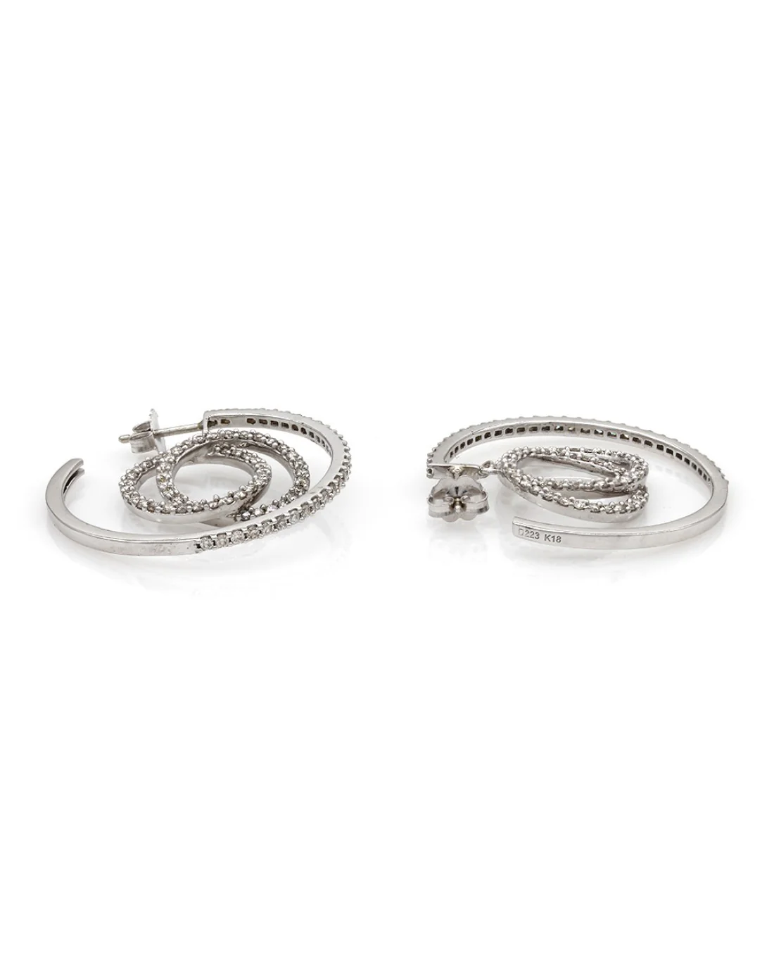 Diamond Pave Hoop Earrings in Gold - Image 2