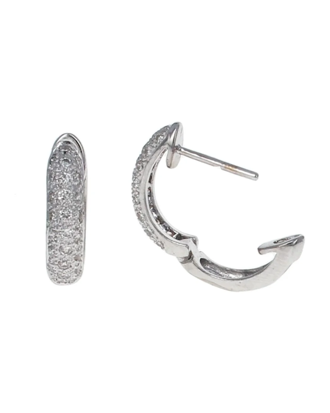 Diamond Pave Huggie Earrings in Gold