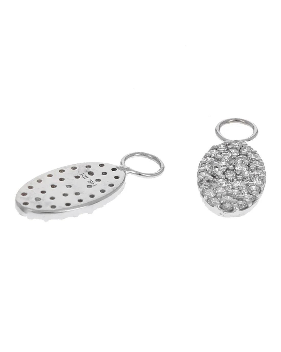 Diamond Pave Oval Earring Charms - Image 2