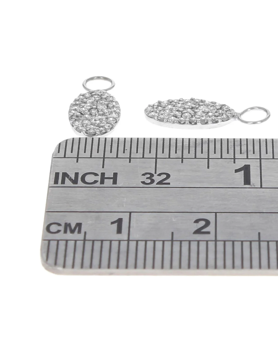 Diamond Pave Oval Earring Charms - Image 3