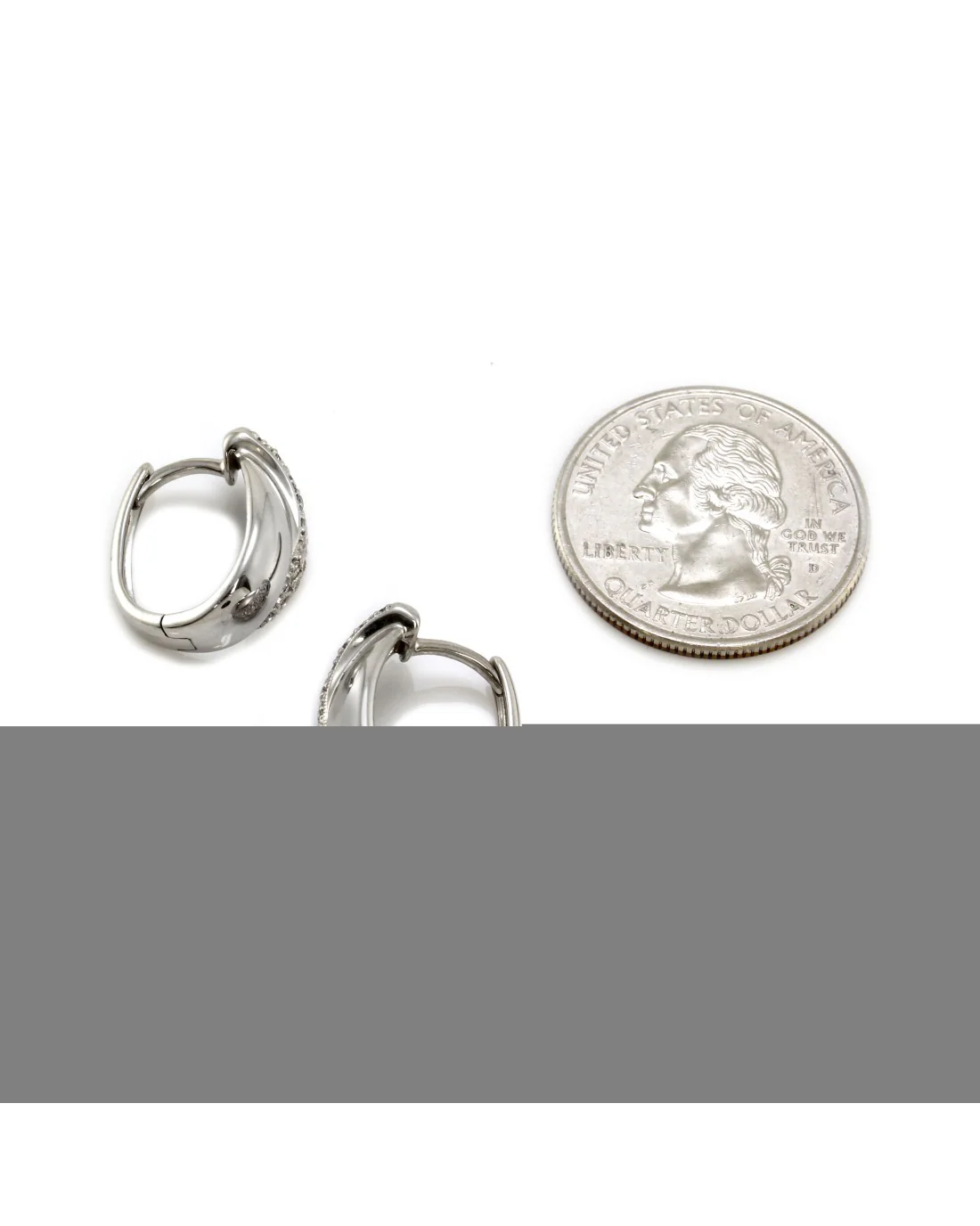 Diamond Pave Oval Hoops in Gold - Image 3