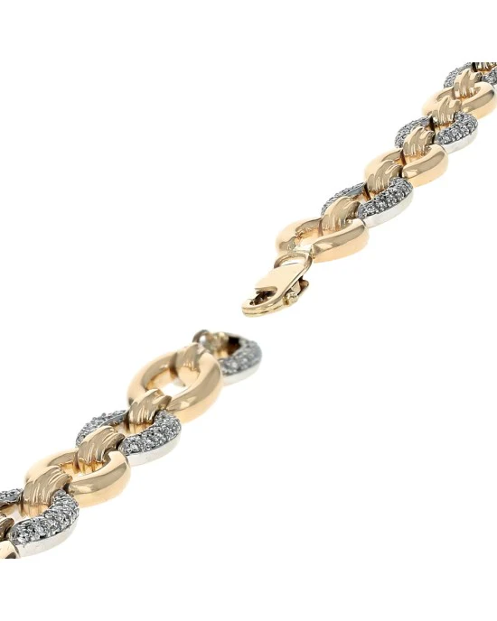 Diamond Pave Oval Link Chain Bracelet - Image 2