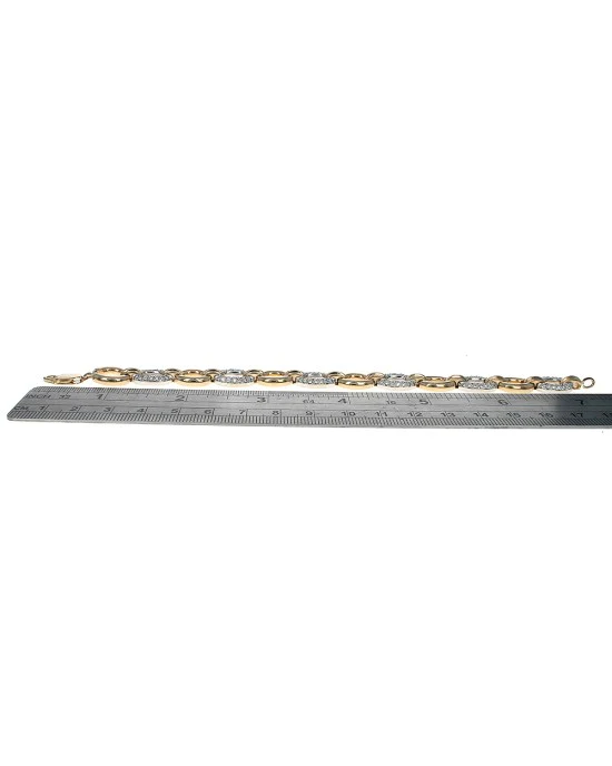 Diamond Pave Oval Link Chain Bracelet - Image 3