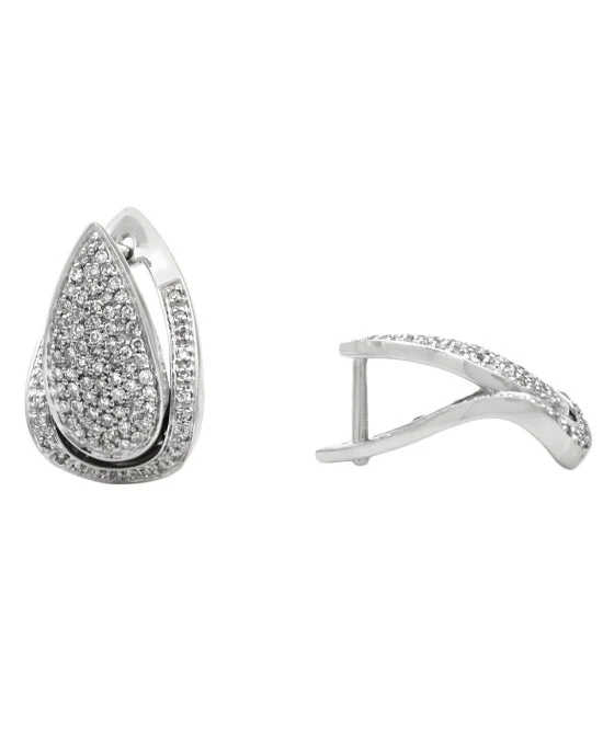 Diamond Pave Pear Shaped Earrings - Image 2