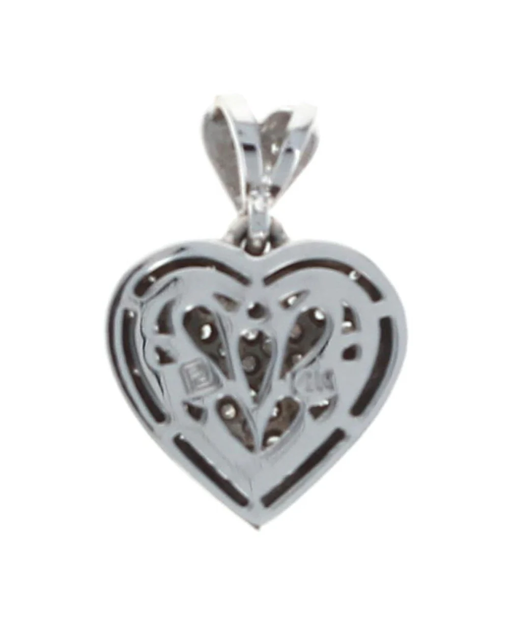 Diamond Pave Puffed Heart Pendant - Image 2