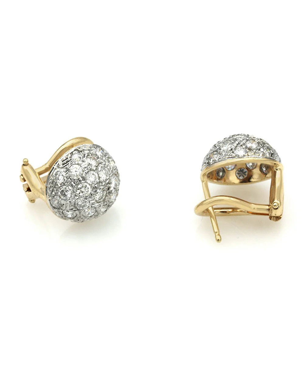 Diamond Pave Small Dome Earrings - Image 2