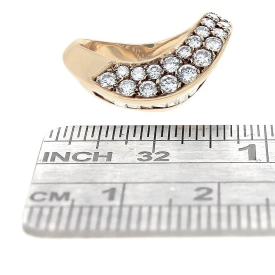 14K Yellow Gold Baguette & Round Diamond Wave Ring - Image 3