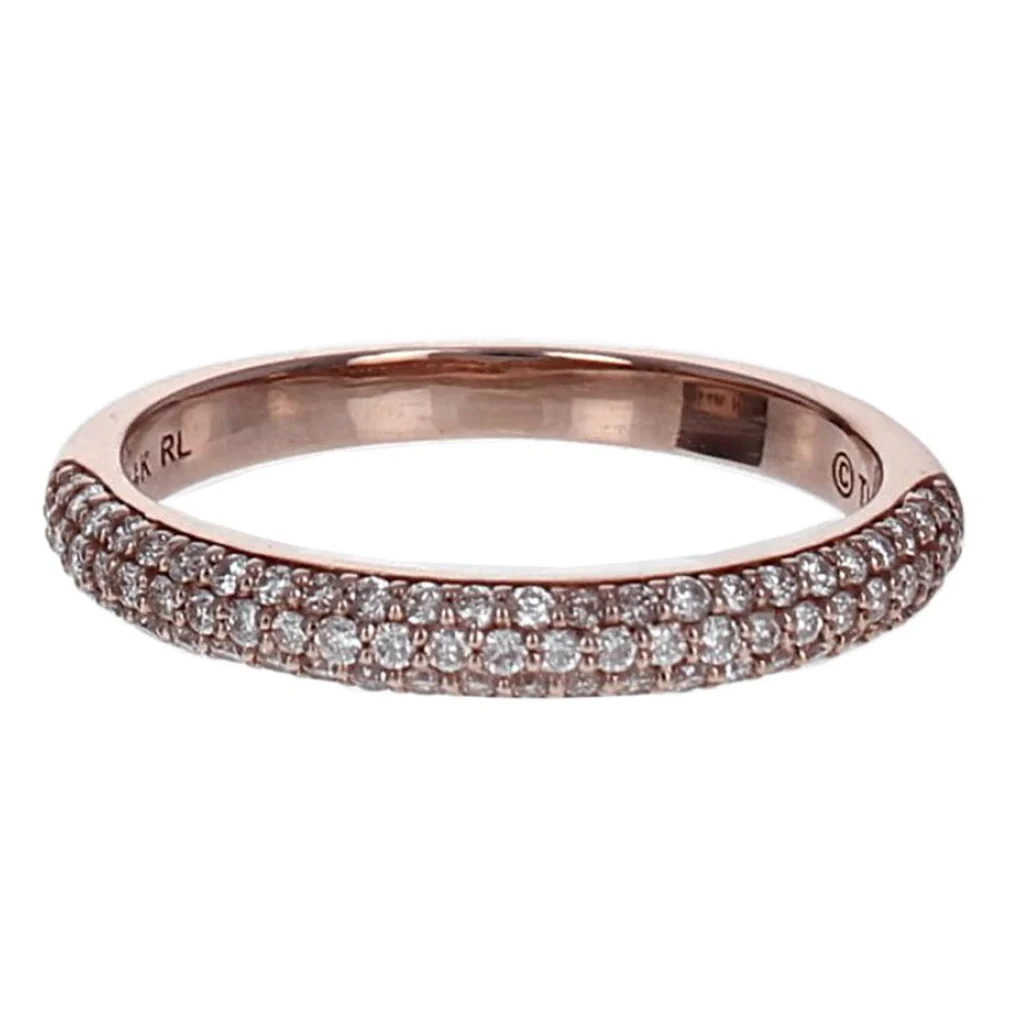 Diamond Pave Wedding Band in Rose Gold