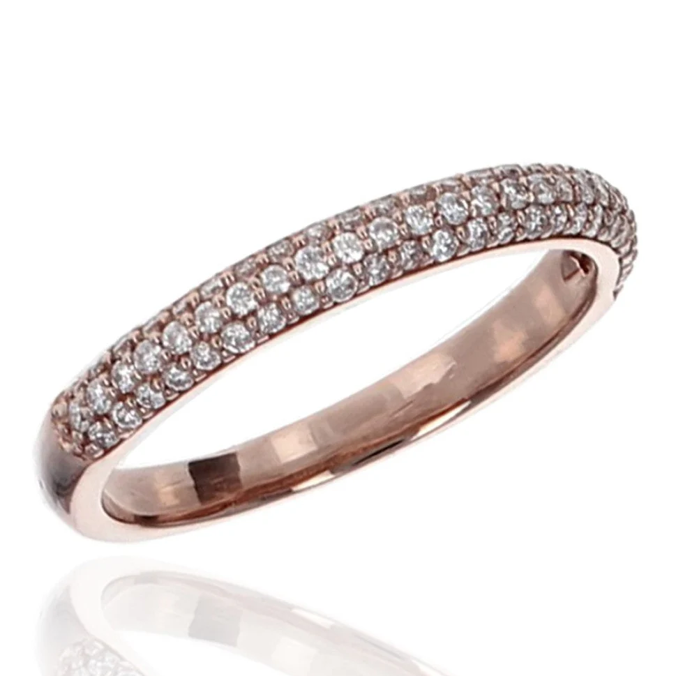 Diamond Pave Wedding Band in Rose Gold - Image 2