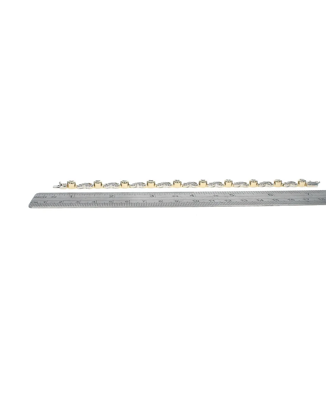 Diamond Pave X Link Inline Braclet in Gold - Image 3