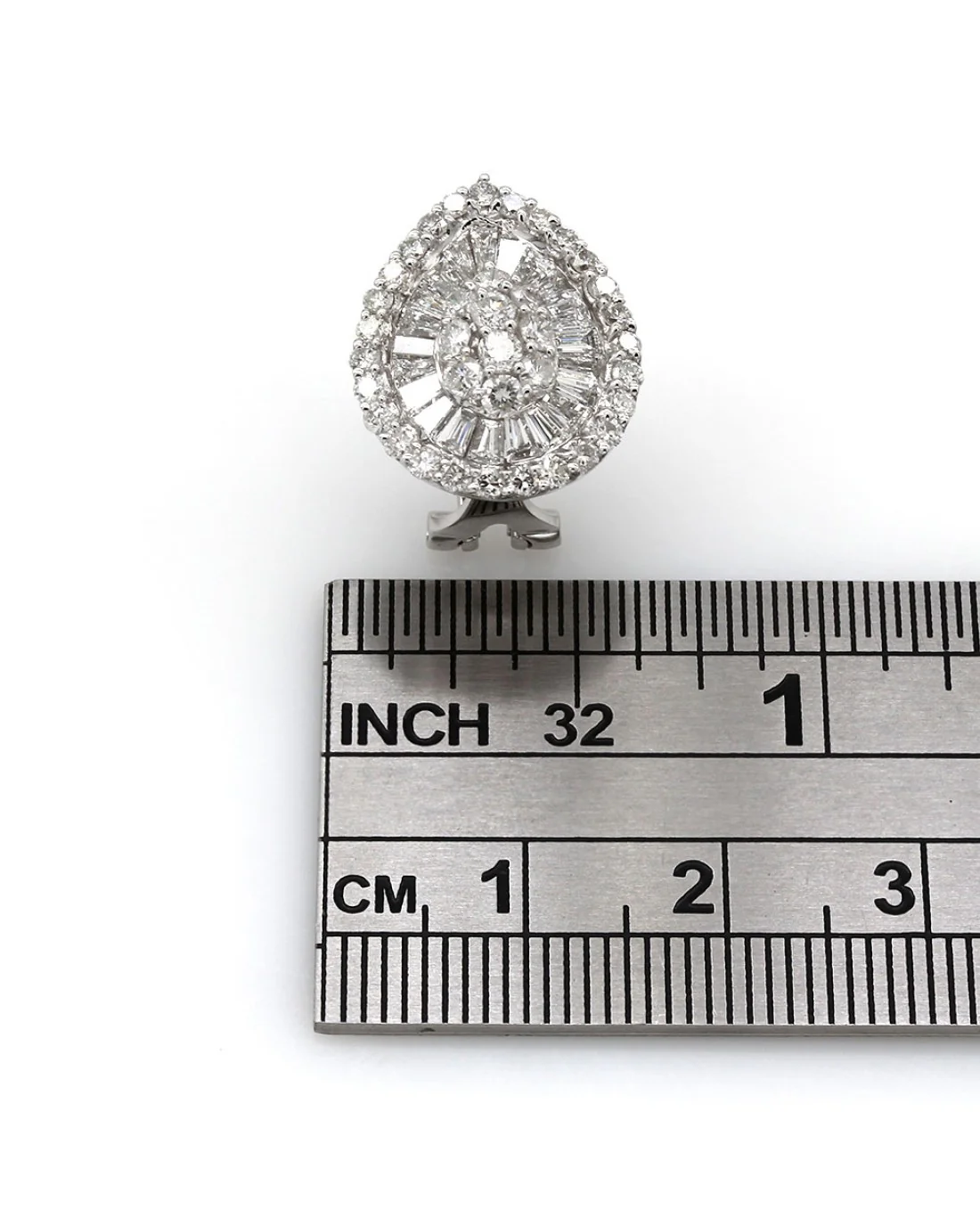 Diamond Pear Shape Earrings in Gold - Image 3