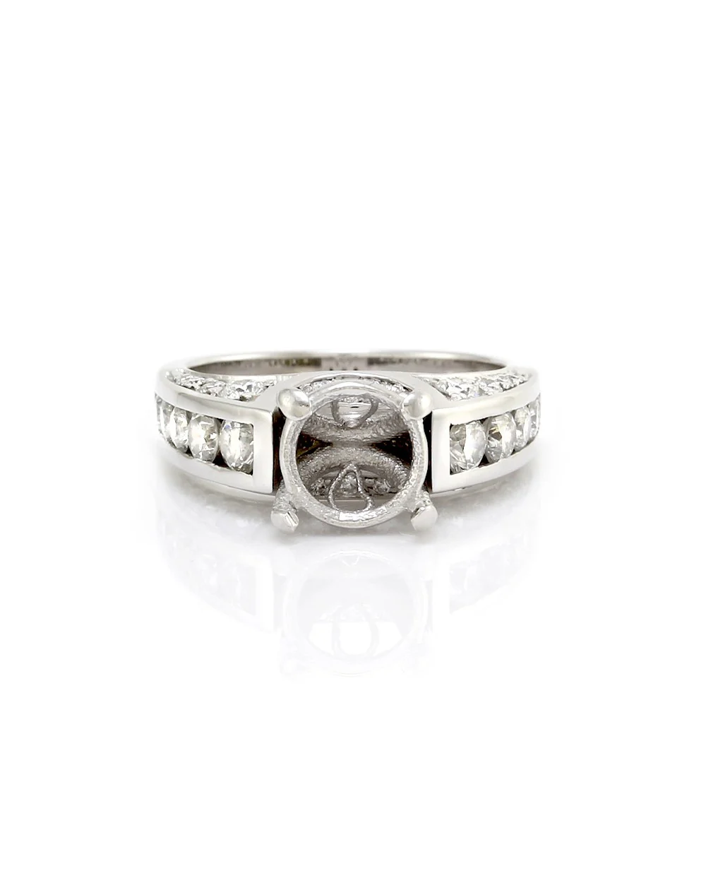 Diamond Ring Mounting in Platinum and Gold