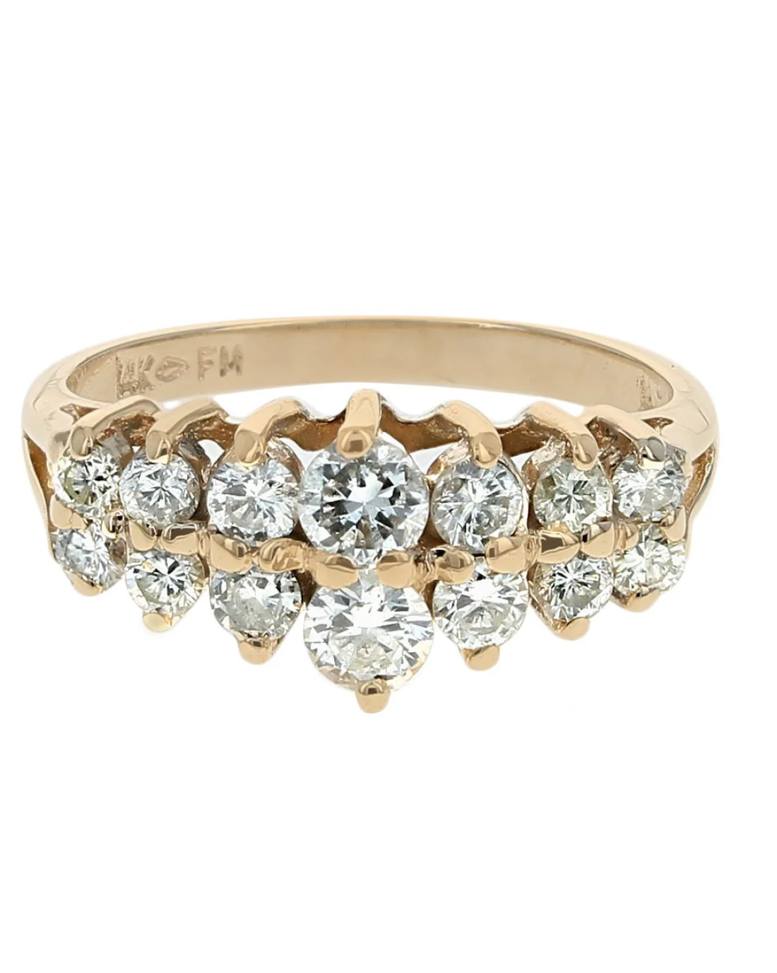 Diamond Rooftop Ring in Yellow Gold - Image 2