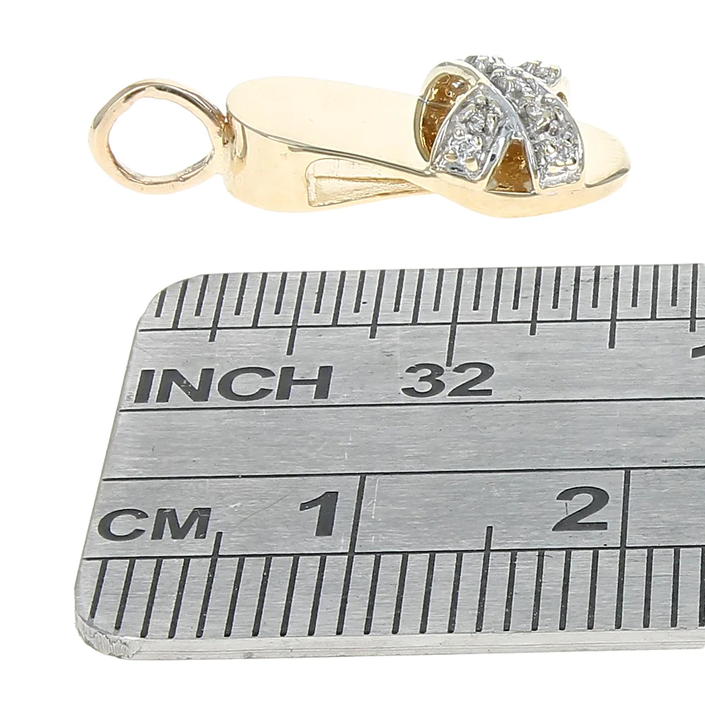 Diamond Sandal Pendant in White and Yellow Gold - Image 2