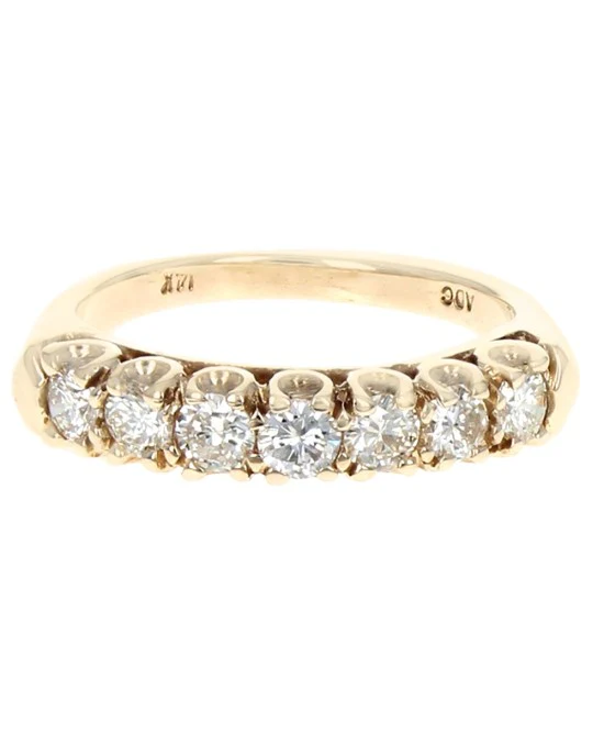 Diamond Scallop Edge Ring in Yellow Gold - Image 2