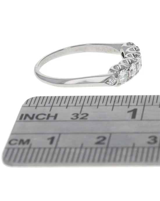 Diamond Scalloped Edge Ring in Platinum - Image 3