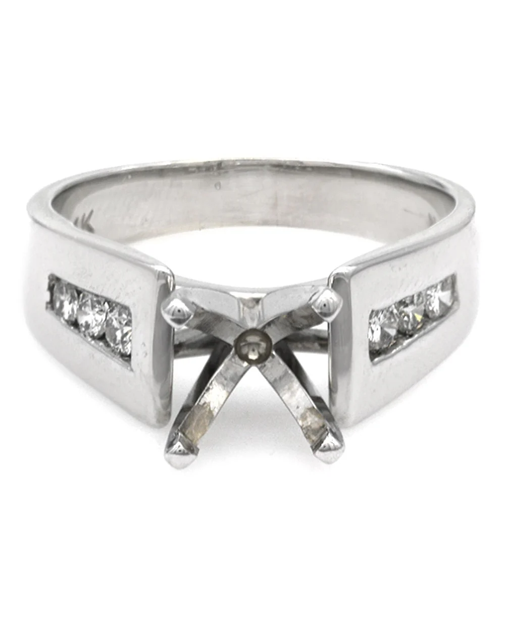 Diamond Semi Mounting in White Gold - Image 2