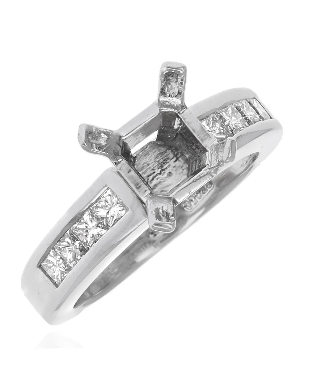 Diamond Semi Mounting Ring in Platinum