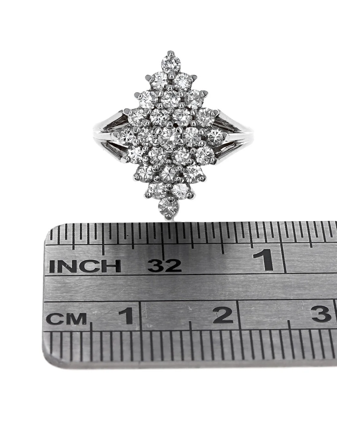 Diamond Shaped Diamond Cluster Ring - Image 3