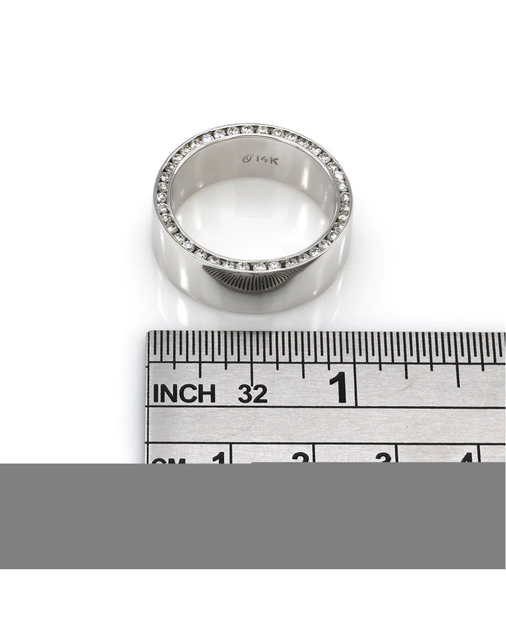 Diamond Side Channel Band in Gold - Image 3