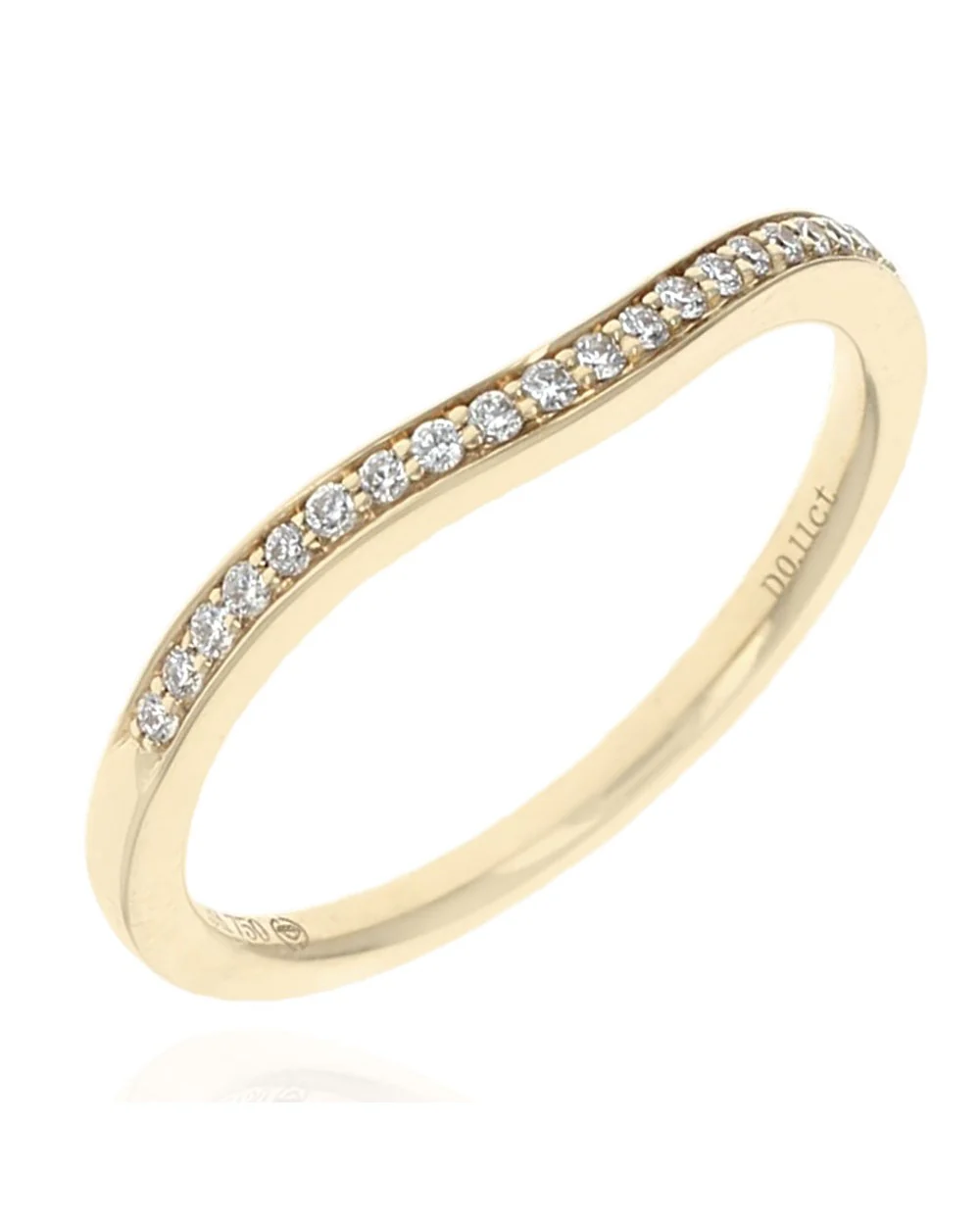 Diamond Single Row Chevron Guard Ring