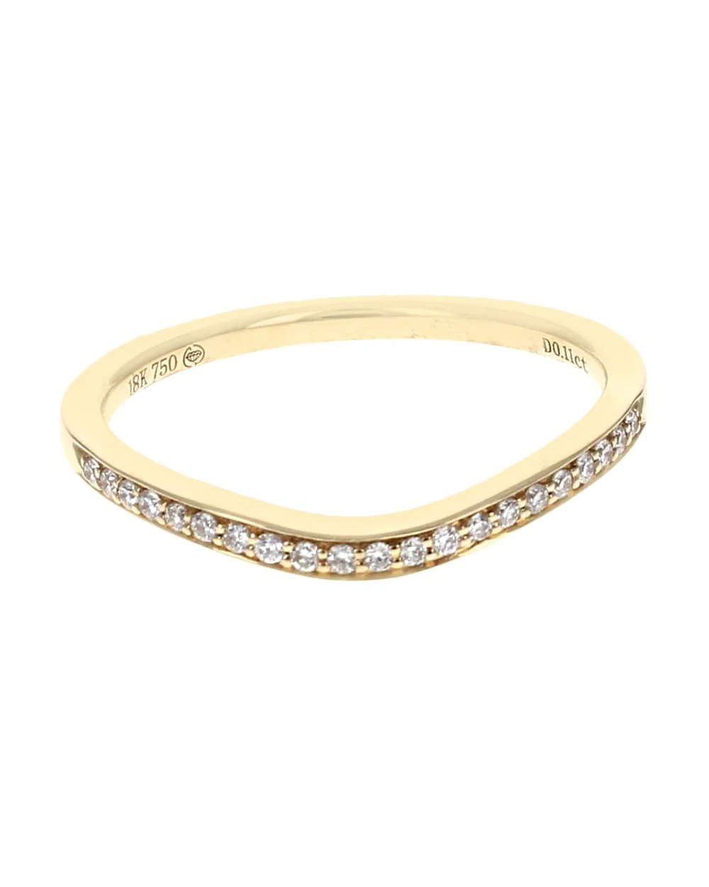 Diamond Single Row Chevron Guard Ring - Image 2