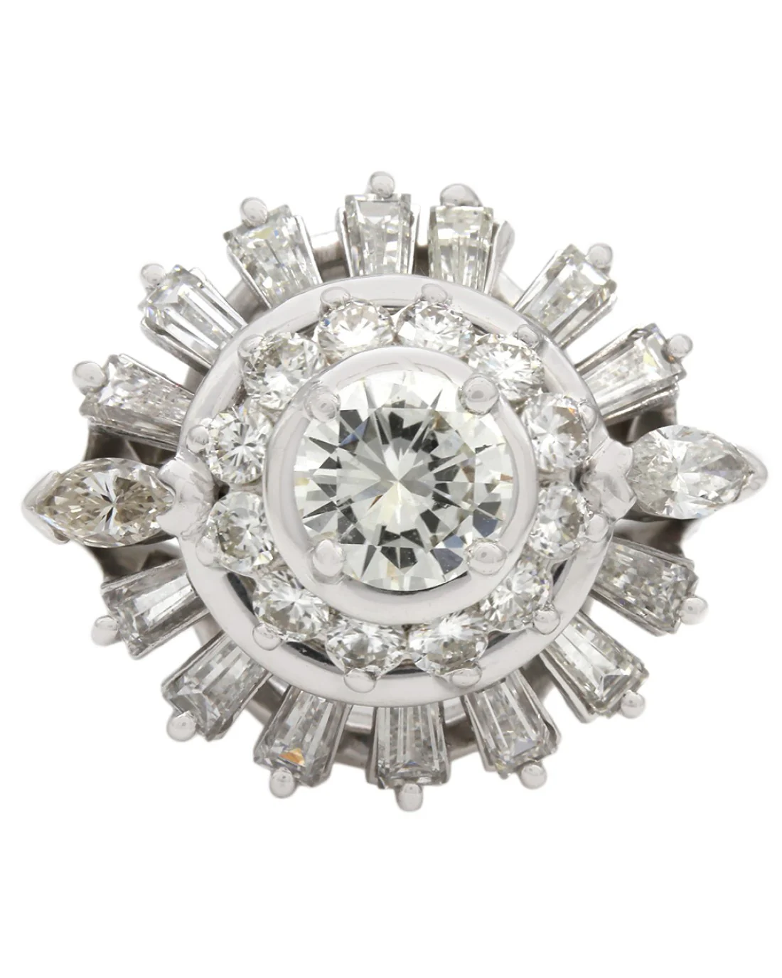 Diamond Solitaire Diamond Halo Spray Fashion Ring - Image 2