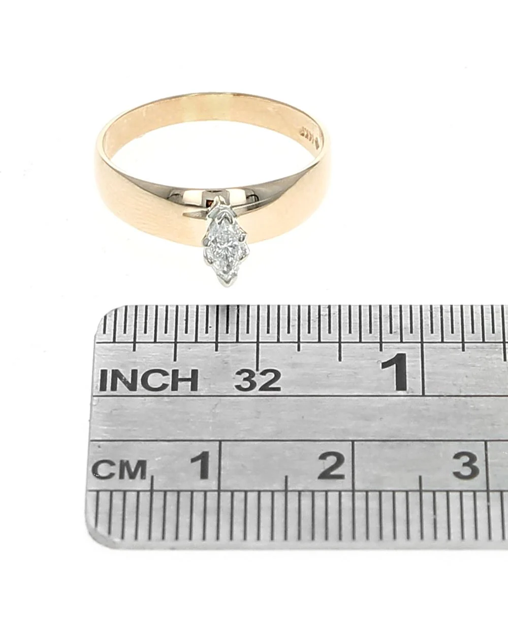 Diamond Solitaire Engagement Ring in White and Yellow Gold - Image 3