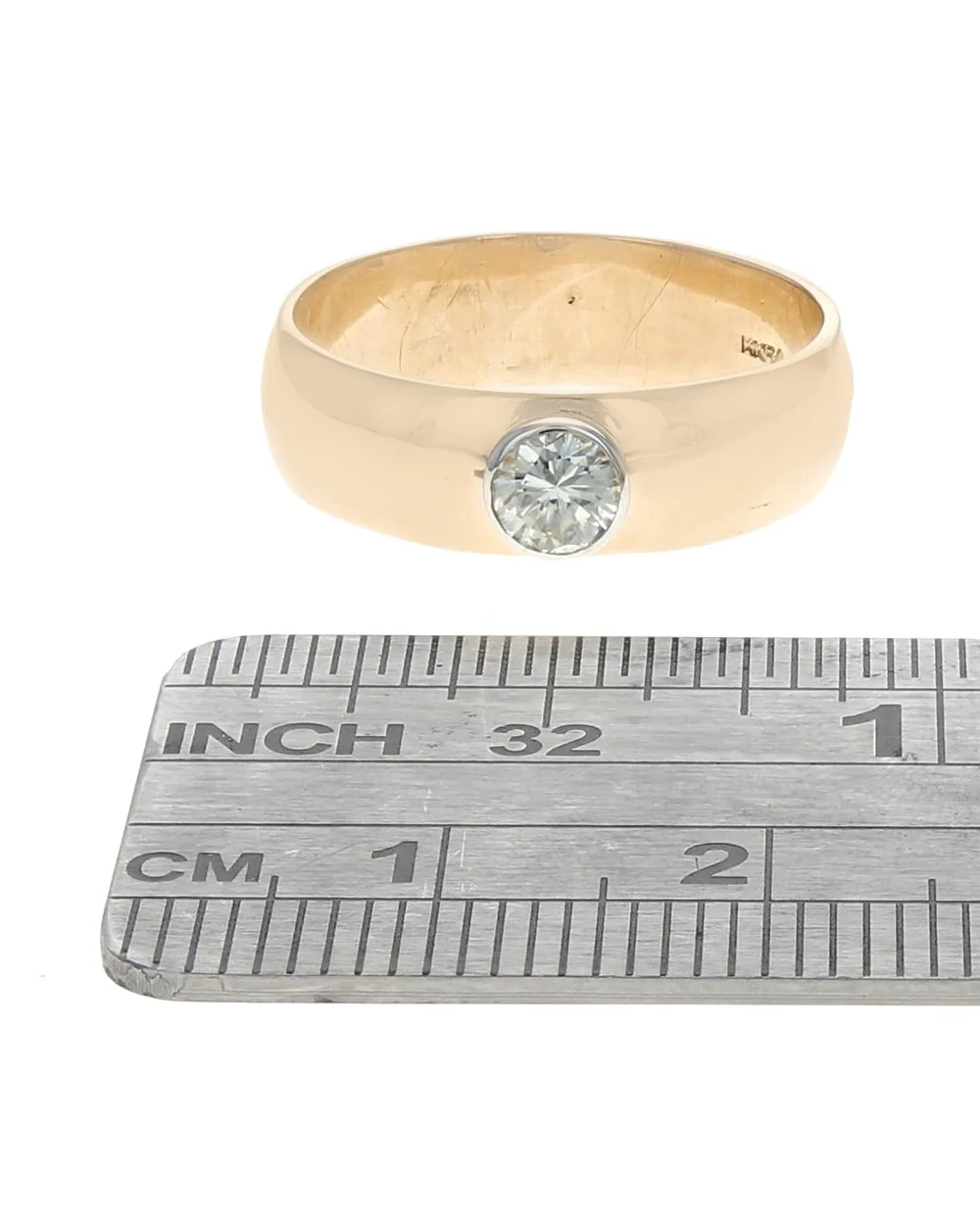 Diamond Solitaire Engagement Ring in White and Yellow Gold - Image 3