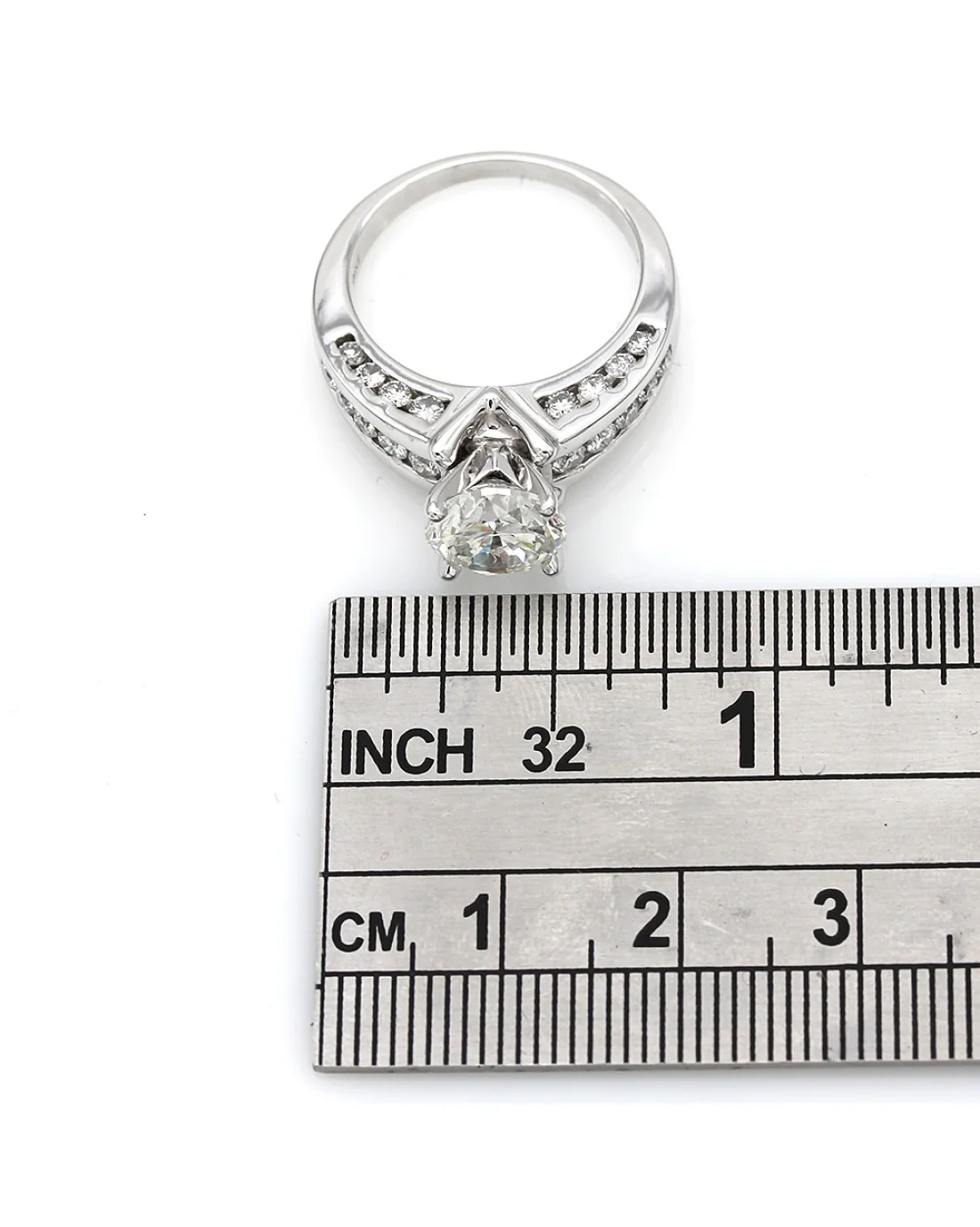 Diamond Solitaire Engagement Ring with Channel Set Side Diamonds - Image 3