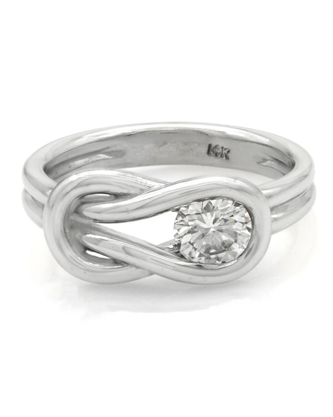 Diamond Solitaire Knot Ring - Image 2