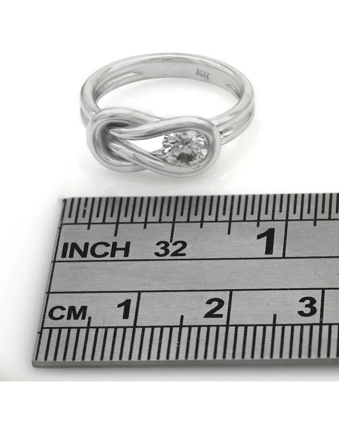 Diamond Solitaire Knot Ring - Image 3