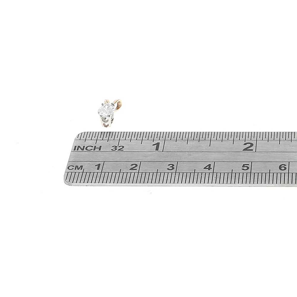Diamond Solitaire Pendant in White and Yellow Gold - Image 3